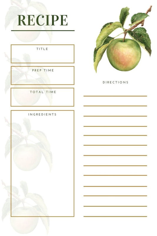 Apple a Day Recipe Card
